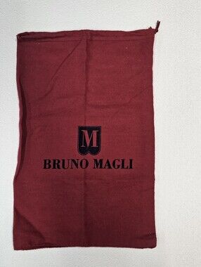 A124 Bruno Magli Maroon Fabric Dust Bag with Black Logo 14 1/2 X 9